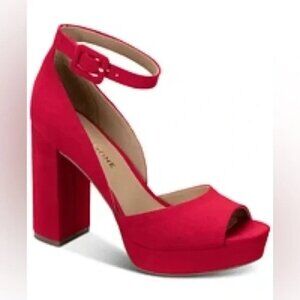 Sun Stone Reemaa Block-Heel Platform Cherry Red 10 MSRP $98